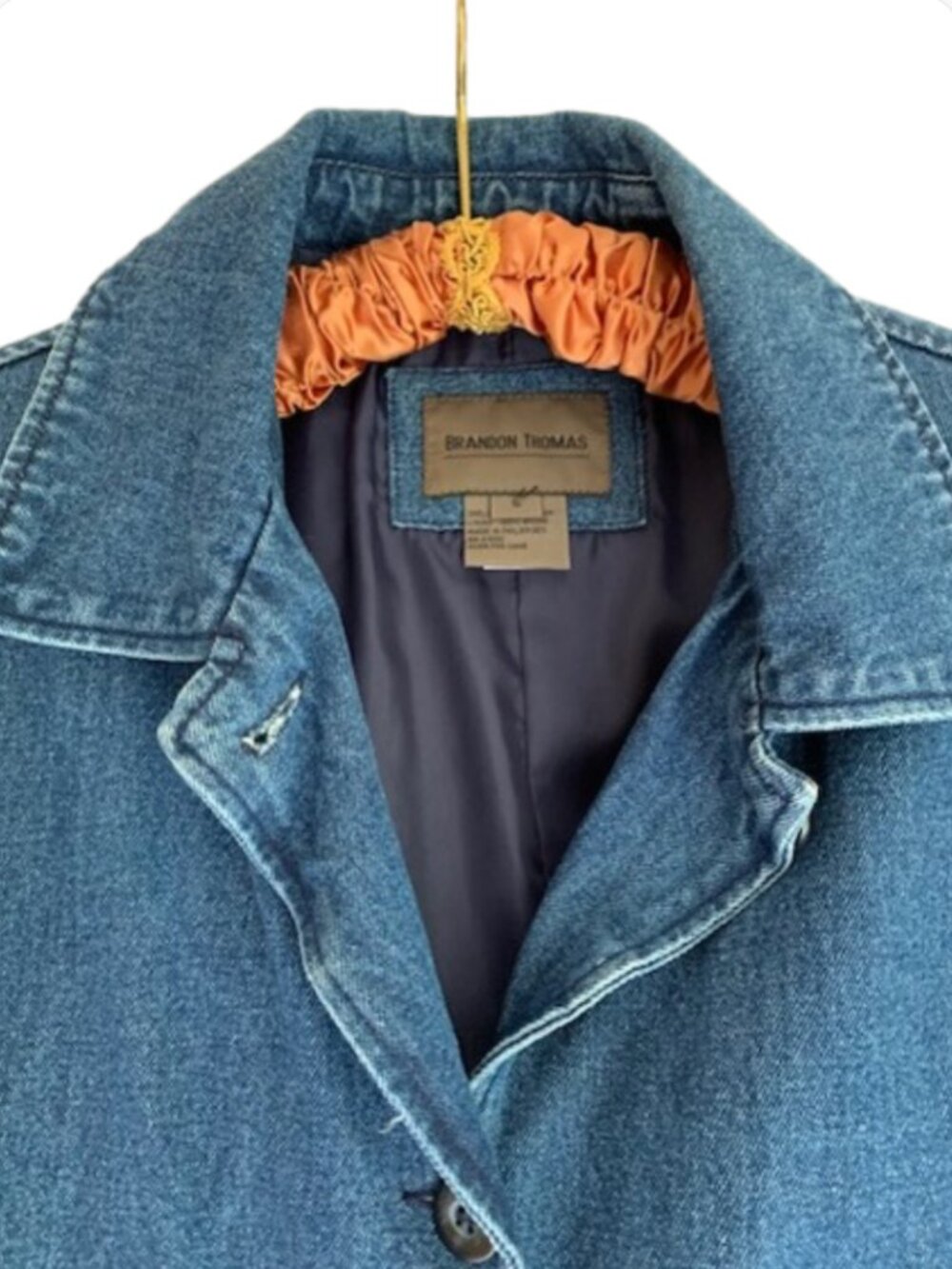 Vintage Brandon Thomas 100% Denim Blue Chore Barn Jacket w lining Y2K - Picture 7 of 16